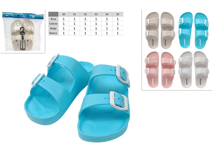 CIABATTE BIMBA 3COLORI 30-35 (F1.04) 10 - Summer > Calzature Estive > Ciabatte - Ingrosso B2B Magazzini Scatigna