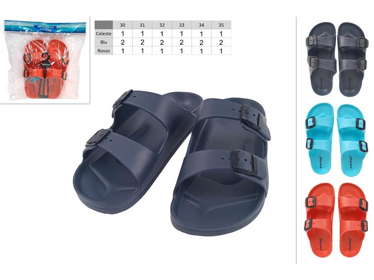 CIABATTE BIMBO 3COLORI 30-35 (F1.04) 11 - Summer > Calzature Estive > Ciabatte - Ingrosso B2B Magazzini Scatigna