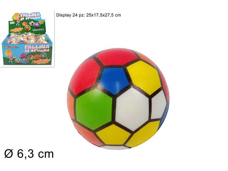 PALLINA SPUGNA MULTICOLOR Cm.6,3 ASS.14/ - Giocattoli > Bustine E Vari > Biglie E Palline - Ingrosso B2B Magazzini Scatigna