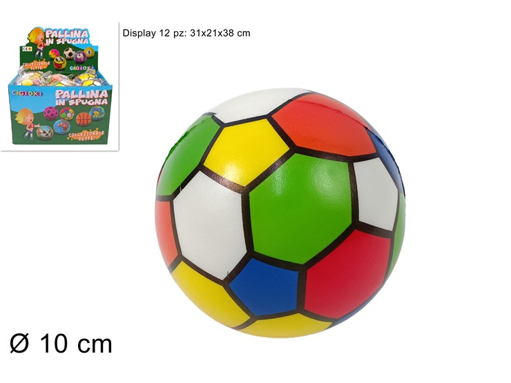 PALLINA SPUGNA MULTICOLOR Cm.10 BY-14/10 - Giocattoli > Bustine E Vari > Biglie E Palline - Ingrosso B2B Magazzini Scatigna