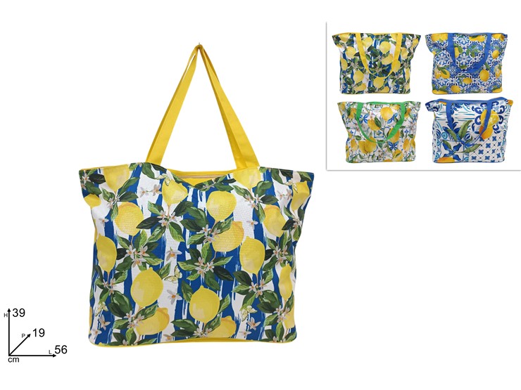BORSA MARE FANT.LIMONI 4ASS.SL24ST-C1 - Summer > Borse E Accessori Da Spiaggia > Borse Mare - Ingrosso B2B Magazzini Scatigna