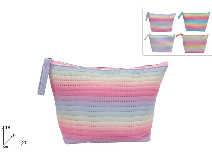 BUSTINA BEAUTY FANT.RIGATA RAINBOW 4AS.7 - Summer > Borse E Accessori Da Spiaggia > Borse Mare - Ingrosso B2B Magazzini Scatigna