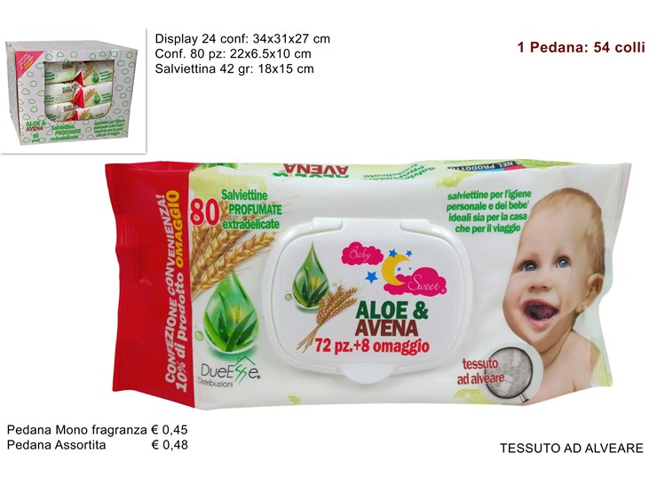 SALVIETTINE DETERG.ALOE/AVENA Pz.80 42GR - Everyday > Cura Personale > Igiene E Detersione - Ingrosso B2B Magazzini Scatigna