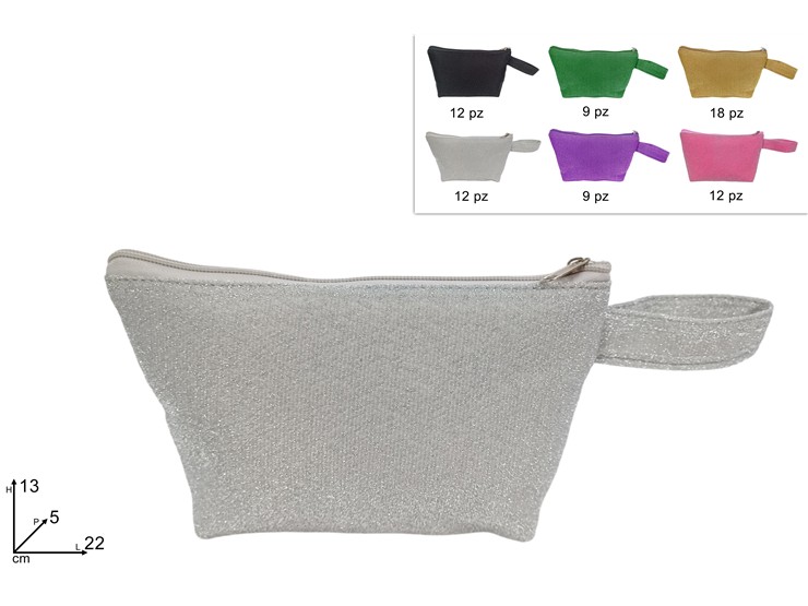 BUSTINA BEAUTY GLITTER.6COL.ASS.SL24ST-H - Summer > Borse E Accessori Da Spiaggia > Borse Mare - Ingrosso B2B Magazzini Scatigna