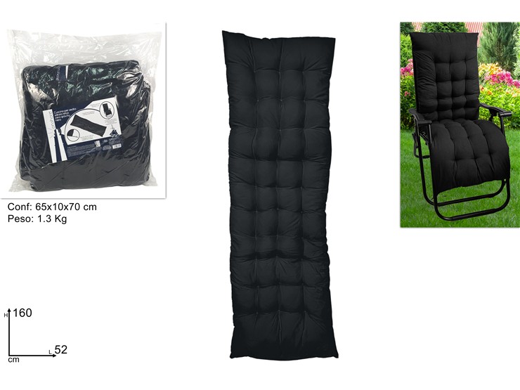 CUSCINO PER SDRAIO NERO Cm.16052 VCU-01 - Summer > Arredo E Attrezzature Da Esterno > Cuscini Sedute - Ingrosso B2B Magazzini Scatigna