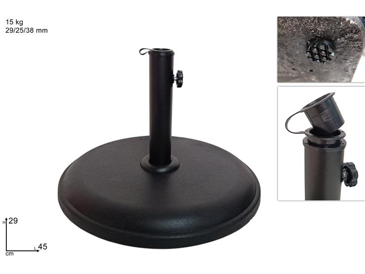 BASE OMBRELLONE FERRO Kg.15 SL-USM-08-A - Summer > Arredo E Attrezzature Da Esterno > Accessori E Coperture - Ingrosso B2B Magazzini Scatigna