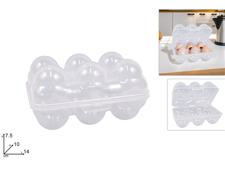PORTA UOVA 6 POSTI TRASPARENTE AK648 - Everyday > Cucina > Contenitori E Conservazione - Ingrosso B2B Magazzini Scatigna