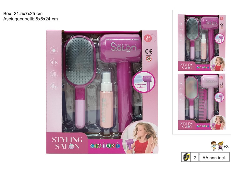 GIOCO ASCIUGA CAPELLI C/VENT.C/ACC.24102 - Giocattoli > Accessori Beauty > Accessori - Ingrosso B2B Magazzini Scatigna