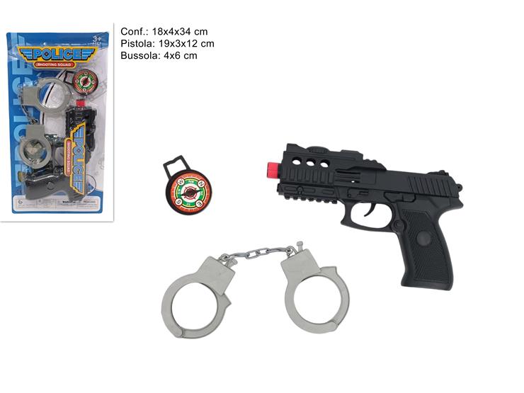 CARTELLA PISTOLA POLICE C/MANET.C/BUS688 - Giocattoli > Armi Giocattolo > Armi Pistole - Ingrosso B2B Magazzini Scatigna