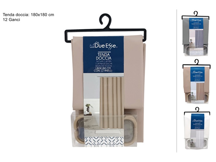 TENDA DOCCIA COL.ASS.Cm18018012ANEL.13 - Everyday > Bagno > Zona Doccia - Ingrosso B2B Magazzini Scatigna