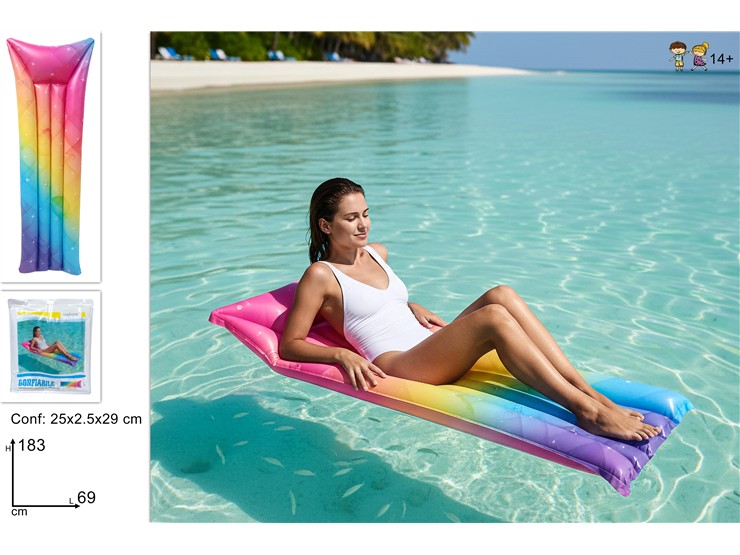 MATERASSINO MULTICOLOR Cm.18369 JE-M002 - Summer > Tempo Libero E Giochi > Gonfiabili - Ingrosso B2B Magazzini Scatigna