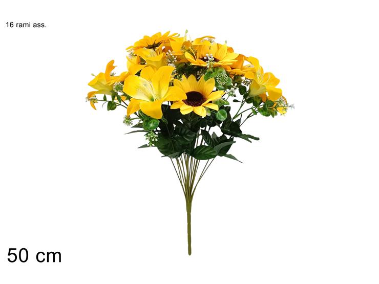 MAZZO FIORI GIRASOLI GIGLIO Cm16 591252 - Everyday > Fiori Piante > Spilloni Fiori - Ingrosso B2B Magazzini Scatigna