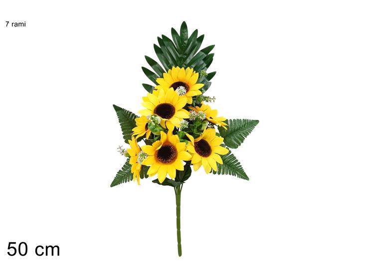 MAZZO FIORI GIRASOLI 7 RAMI Cm.50 614676 - Everyday > Fiori Piante > Spilloni Fiori - Ingrosso B2B Magazzini Scatigna