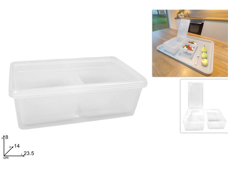 CONTENITORI PLAST.RETTANG.SET Pz.2 BB007 - Everyday > Cucina > Contenitori E Conservazione - Ingrosso B2B Magazzini Scatigna