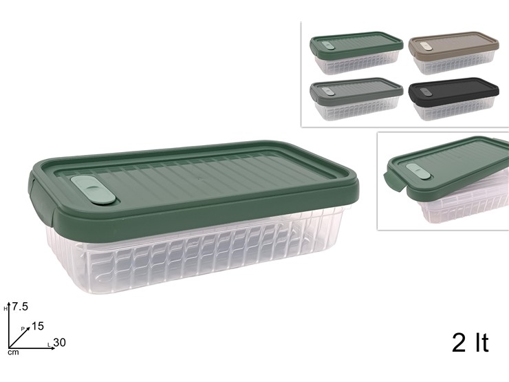 CONTEN.PLAST.C/TAPPO ERMET.Lt.2 4C.8038 - Everyday > Cucina > Contenitori E Conservazione - Ingrosso B2B Magazzini Scatigna