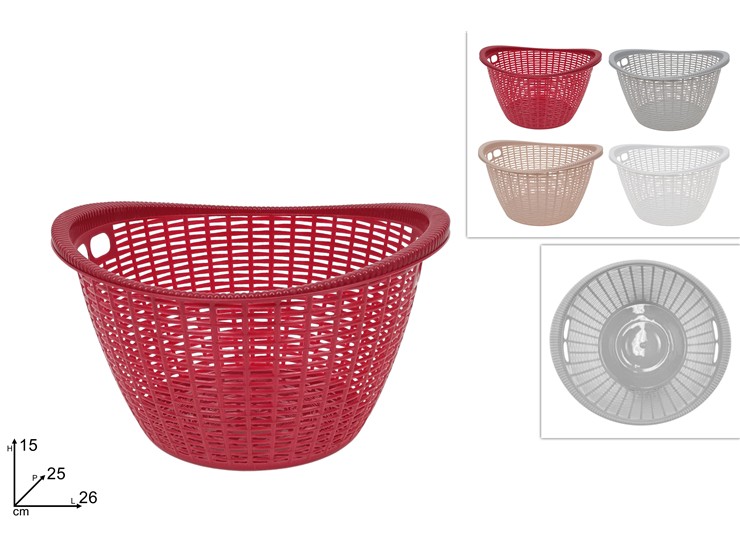 CESTINO FORATO PLASTICA 4COLORI C40801 - Pulizia > Bucato E Accessori > Cestini - Ingrosso B2B Magazzini Scatigna