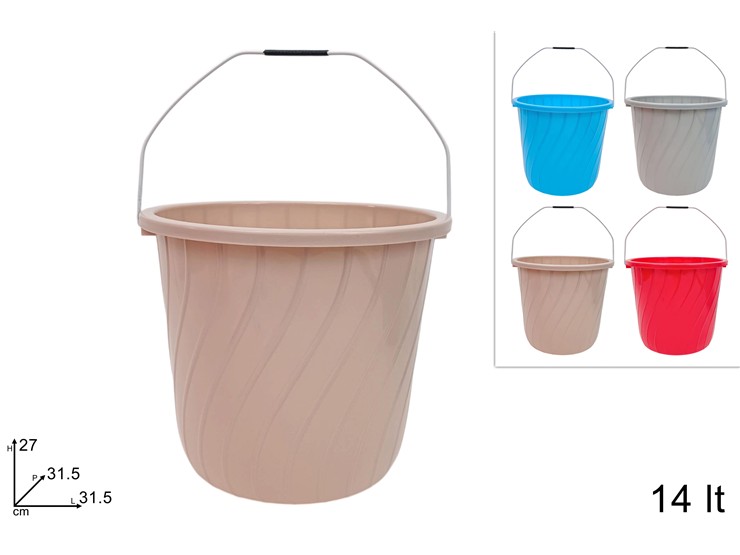 SECCHIO PLASTICA Lt.14 4COL.Art.C42514 - Pulizia > Guanti Secchi E Spugne > Secchi - Ingrosso B2B Magazzini Scatigna