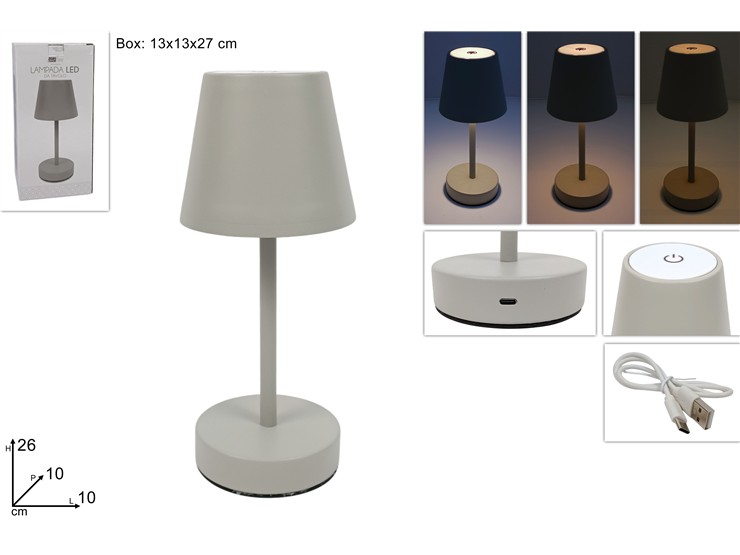 LAMPAD.MET.RIC.3INT.BIAN.TOUCH GRIG.3664 - Everyday > Complementi Arredo > Illuminazione - Ingrosso B2B Magazzini Scatigna