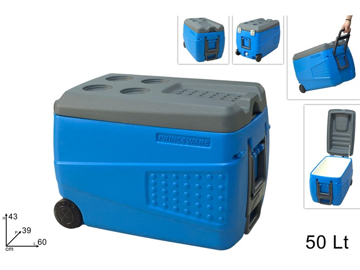 BOX TERMICO Lt.50 C/RUOTE  3492 - Summer > Borse E Accessori Da Spiaggia > Thermos E Freezerini - Ingrosso B2B Magazzini Scatigna