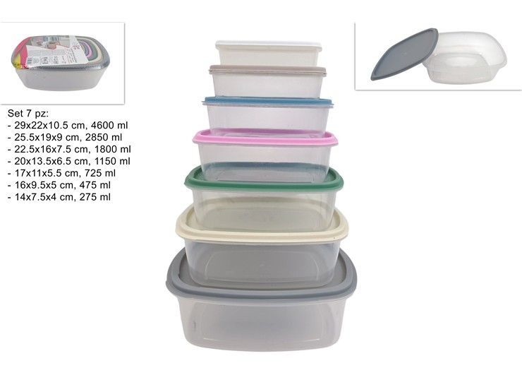 CONTENITORI PLAST.RETT.SET 7 MIS. 5147-7 - Everyday > Cucina > Contenitori E Conservazione - Ingrosso B2B Magazzini Scatigna