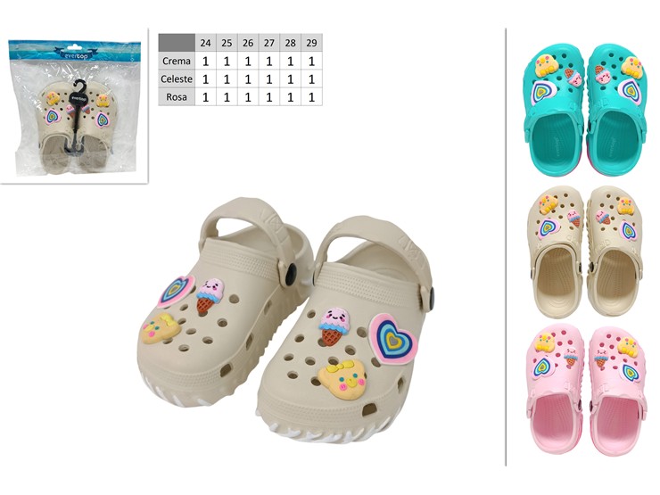 CIABATTE BIMBA TRAFOR.DECOR.24-29 3COL. - Summer > Calzature Estive > Ciabatte - Ingrosso B2B Magazzini Scatigna