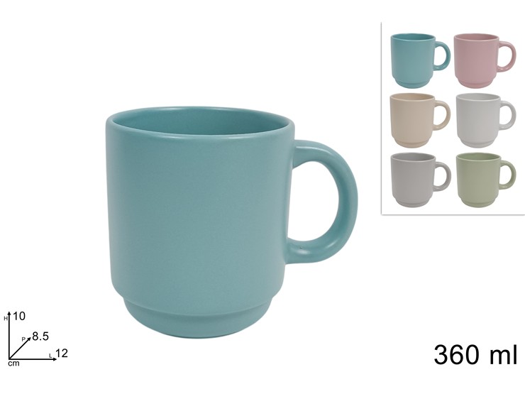 TAZZONE CERAMICA 6COL.Ml.360 11OZCL MUG2 - Everyday > Tavola > Tazze E Bicchieri - Ingrosso B2B Magazzini Scatigna