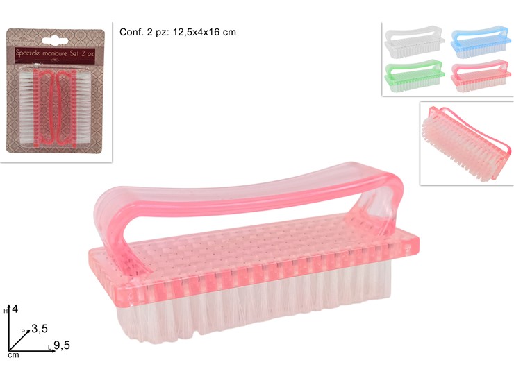 SPAZZOLE MANICURE SET Pz.2 4COL. X00313 - Everyday > Cura Personale > Cura Del Corpo - Ingrosso B2B Magazzini Scatigna