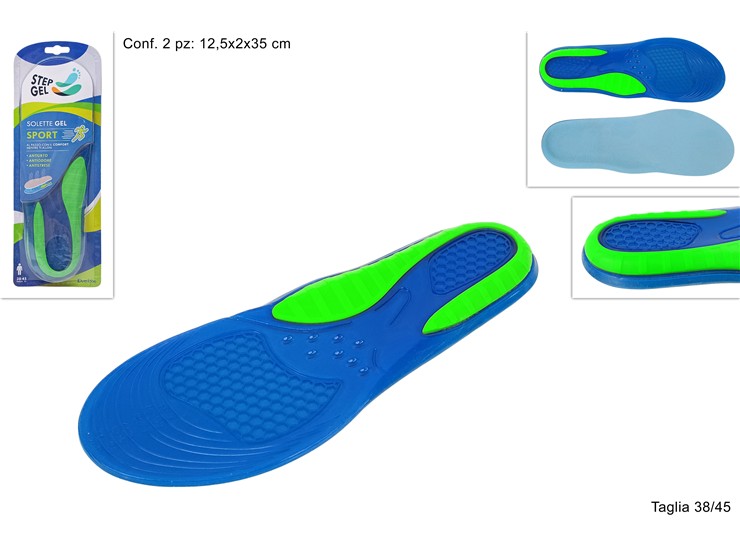 SOLETTE GEL PER UOMO SPORT 38/45 2501 - Everyday > Accessori Scarpe > Solette - Ingrosso B2B Magazzini Scatigna
