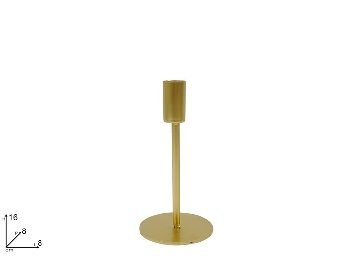 PORTACANDELA IN METALLO ORO Cm.16 230484 - Natale > Portacandele > Candelieri - Ingrosso B2B Magazzini Scatigna