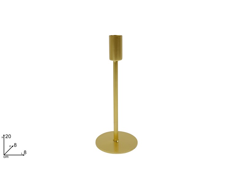 PORTACANDELA IN METALLO ORO Cm.20 230485 - Natale > Portacandele > Candelieri - Ingrosso B2B Magazzini Scatigna