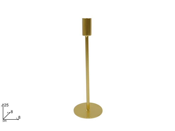 PORTACANDELA IN METALLO ORO Cm.25 230486 - Natale > Portacandele > Candelieri - Ingrosso B2B Magazzini Scatigna