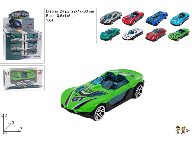MACCHINA METALLO 8ASS.IN DISPLAY JM602C - Giocattoli > Veicoli > Auto - Ingrosso B2B Magazzini Scatigna