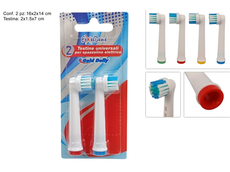 SPAZZOLINI/TESTINE RICAMBIO Pz.2 HBC1284 - Everyday > Cura Personale > Igiene E Detersione - Ingrosso B2B Magazzini Scatigna