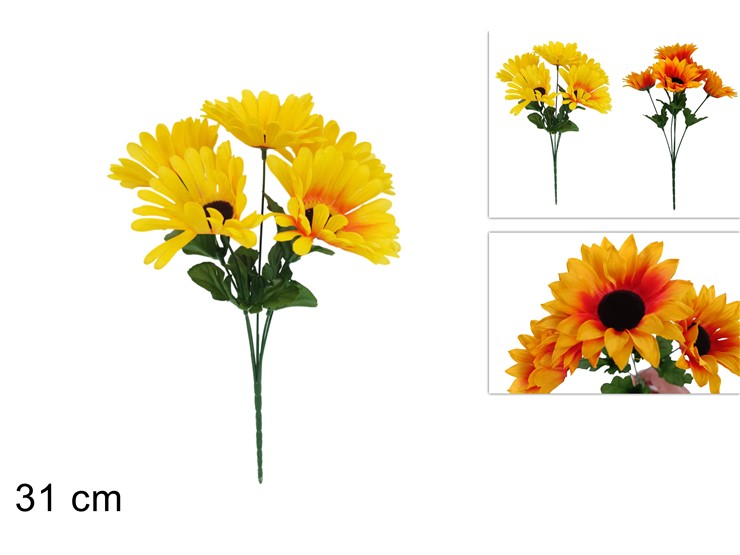 MAZZO GIRASOLE 2COL. CASG-250239 - Everyday > Fiori Piante > Spilloni Fiori - Ingrosso B2B Magazzini Scatigna