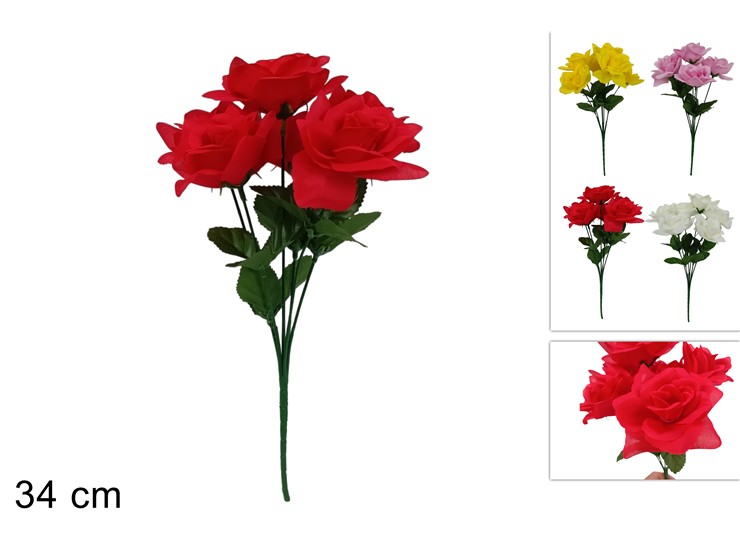 MAZZO ROSE 4COLORI CASG-250244 - Everyday > Fiori Piante > Spilloni Fiori - Ingrosso B2B Magazzini Scatigna