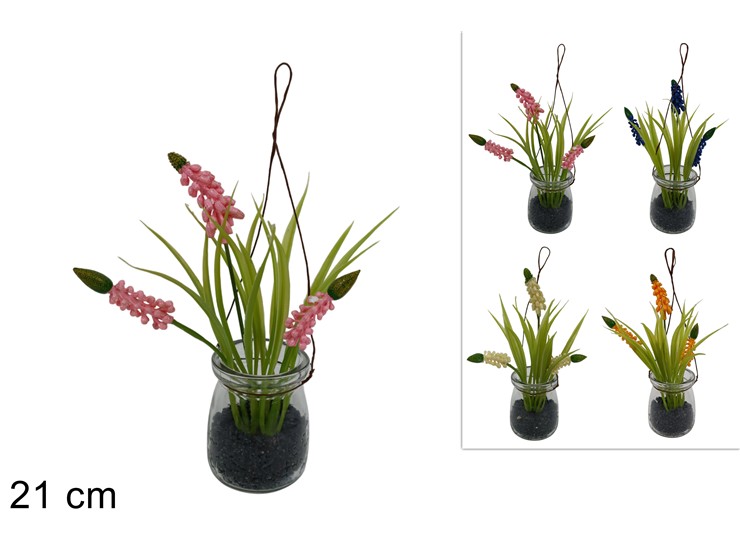 VASO VETRO LAVANDA 4COL.CAEA-250309 - Everyday > Fiori Piante > Piantine Vetro - Ingrosso B2B Magazzini Scatigna