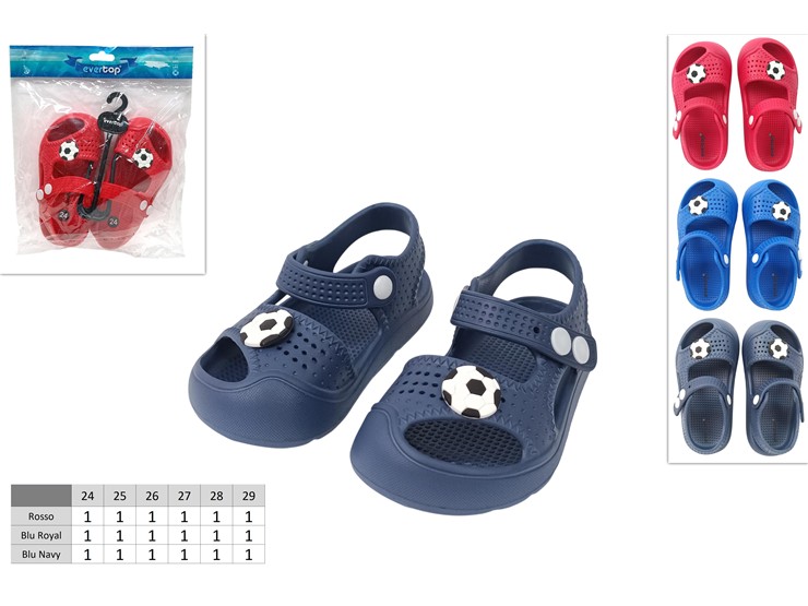 CIABATTE BIMBO C/PALLONE 3COL.24-29 0006 - Summer > Calzature Estive > Ciabatte - Ingrosso B2B Magazzini Scatigna