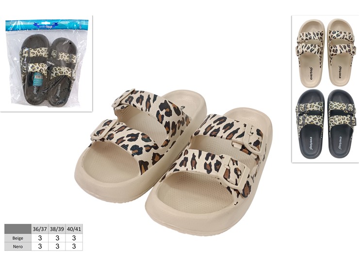 CIABATTE DONNA MACULATO 36/41 2C.TNSY003 - Summer > Calzature Estive > Ciabatte - Ingrosso B2B Magazzini Scatigna
