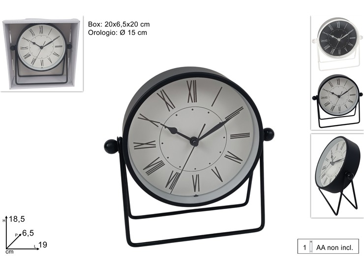 OROLOGIO DA TAVOLO  Cm.15 2COL.H10518 - Everyday > Complementi Arredo > Orologi - Ingrosso B2B Magazzini Scatigna