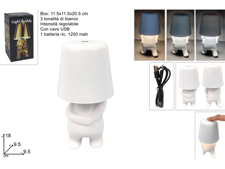 LAMPADA OMINO STIL.BIAN.RIC.C/CAVO137-75 - Everyday > Complementi Arredo > Illuminazione - Ingrosso B2B Magazzini Scatigna