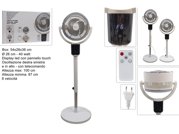VENTILAT.SILENZ.C/PIANT.BIANCO Cm26 40W - Elettrodomestici > Ventilatori - Ingrosso B2B Magazzini Scatigna