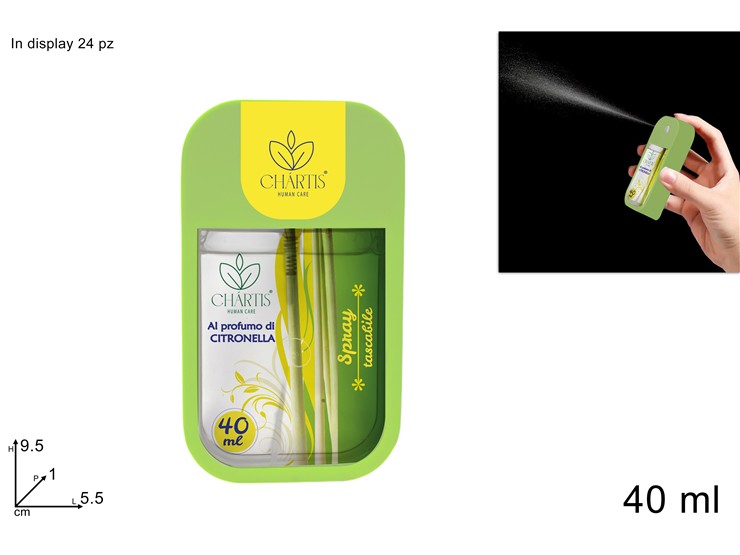 SPRAY TASCABILE PROF.CITRONELLA Ml.40 10 - Summer > Citronella E Fiaccole > Citronella - Ingrosso B2B Magazzini Scatigna