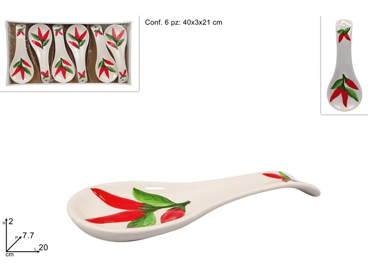APPENDINO SOUVENIR DEC.PEPERONC.RIL.CER. - Everyday > Tavola > Servizio Piatti Ceramica - Ingrosso B2B Magazzini Scatigna