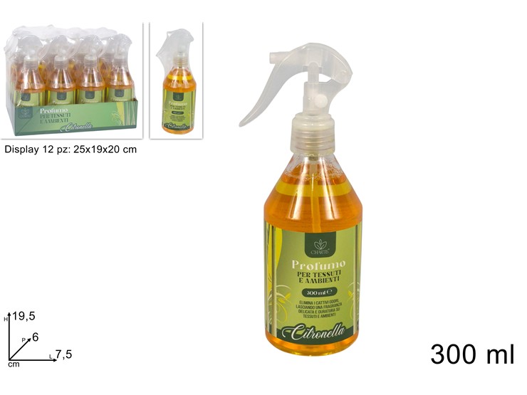 SPRAY PER AMBIENTE CITRONELLA Ml.300 05 - Summer > Citronella E Fiaccole > Citronella - Ingrosso B2B Magazzini Scatigna