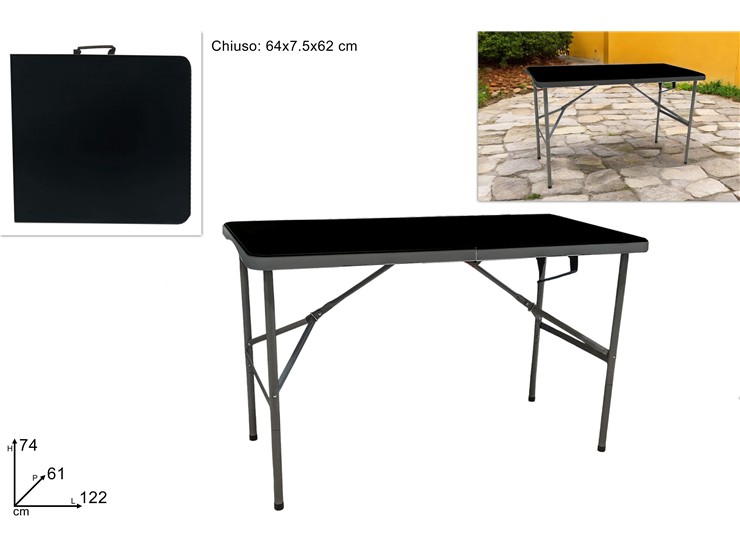 TAVOLO RICHIUD.NERO Cm.1226174 CZ122A1 - Summer > Arredo E Attrezzature Da Esterno > Set Da Esterno - Ingrosso B2B Magazzini Scatigna