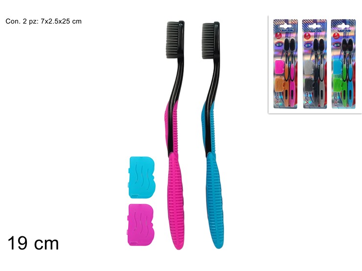SPAZZOLINI C/CAPPUCCIO COL.Pz.2 2025299 - Everyday > Cura Personale > Igiene E Detersione - Ingrosso B2B Magazzini Scatigna
