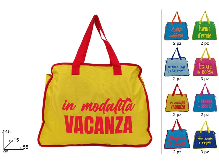 BORSA MARE 600D POL.BIC.C/SCRITTA 8AS.02 - Summer > Borse E Accessori Da Spiaggia > Borse Mare - Ingrosso B2B Magazzini Scatigna
