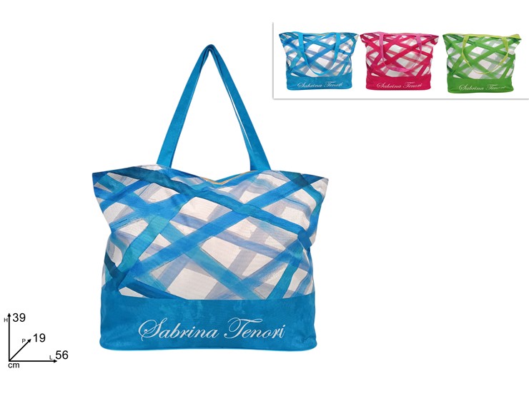 BORSA MARE FANT.ASTRATTA ST 3COL.SL25 - Summer > Borse E Accessori Da Spiaggia > Borse Mare - Ingrosso B2B Magazzini Scatigna