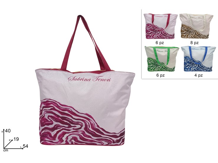 BORSA MARE FANT.ONDE ST 4COL.SL25ST-C3 - Summer > Borse E Accessori Da Spiaggia > Borse Mare - Ingrosso B2B Magazzini Scatigna