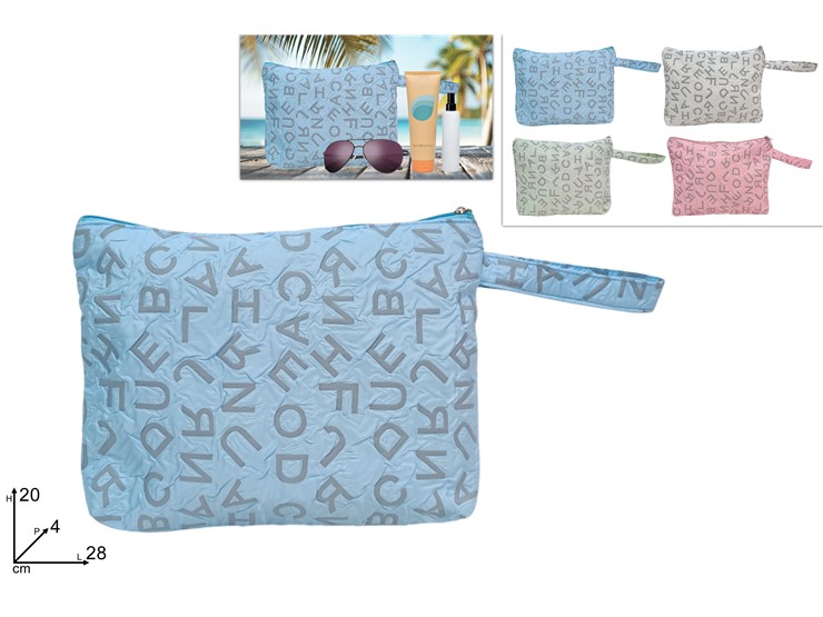BUSTINA BEAUTY FANT.LETTERE 2820 4C.24C - Summer > Borse E Accessori Da Spiaggia > Borse Mare - Ingrosso B2B Magazzini Scatigna